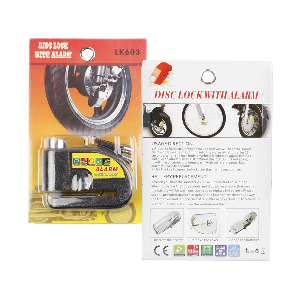 100 дБ мотоциклетная сигнализация блокировка мотоцикла Противоугонная колесо