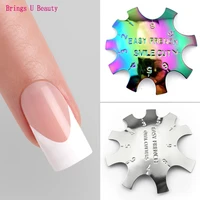 pro 9 size oval shade easy french smile line edge trimmer cutter acrylic nail tips mold guides white pink friench design tools