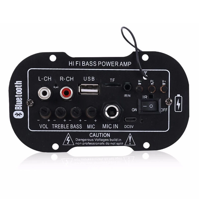 

5 Inch 7.4V/YS/Rechargeable / BT with MIC Power Amplifier Board TF Card, U Disk Play MP3 Music Power Amplifier Board