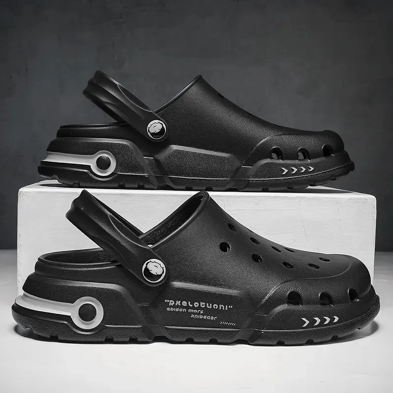 

Men's Summer Sandals New Hole Shoes Men's Thick Soled Dad Anti Slip Breathable Slippers Beach Shoes size 40-45