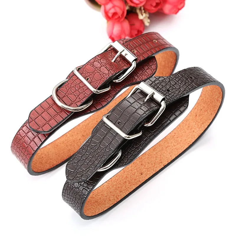 

Pet Cat Dog PU Leather Collar Puppy Adjustable Traction Collar Dogs Leash Collars Walking Supplies Pet Accessories