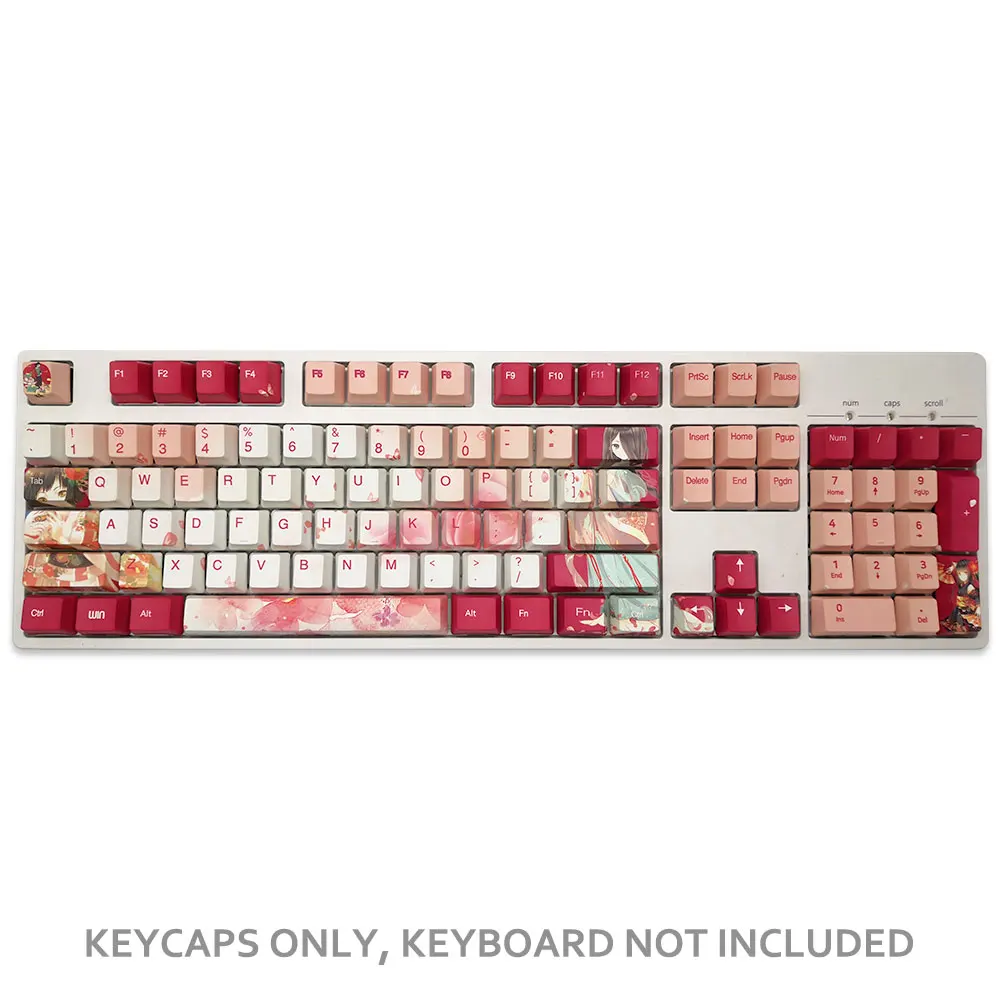 

108key PBT Ahegao Keycaps Dye Sublimation Hot Swappable OEM Profile For Cherry Mx Gateron Kailh Switch Mechanical Keyboard