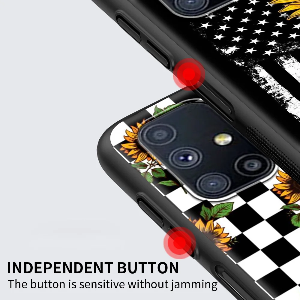 

Sunflower Shockproof Coque for Samsung Galaxy M01 M11 M21 M31 M31S M51 A7 A9 2018 Silicone Phone Fall Case Shell