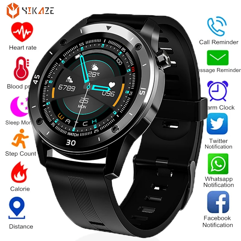 2020 полный сенсорный экран Смарт часы для мужчин крови Давление монитор