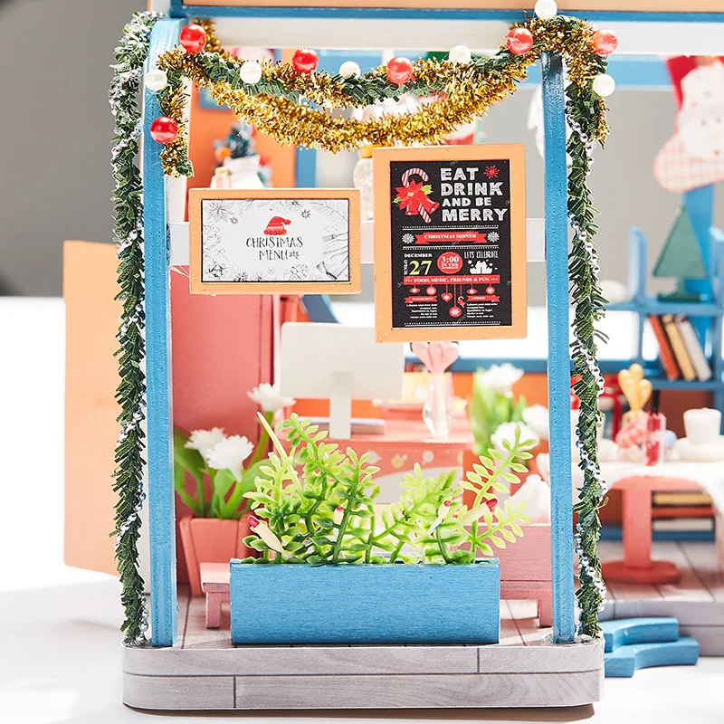 

DIY DollHouse Wooden Doll Houses Miniature Dollhouse Furniture Kit Toys for children Birthday Gift Casa K-046