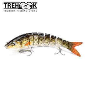 Тонущий воблер TREHOOK, 8 сегментов, 13,5 см, 19 г, искусственная жесткая приманка для ловли щуки, кренкбейты, рыболовные снасти, приманки, наживка