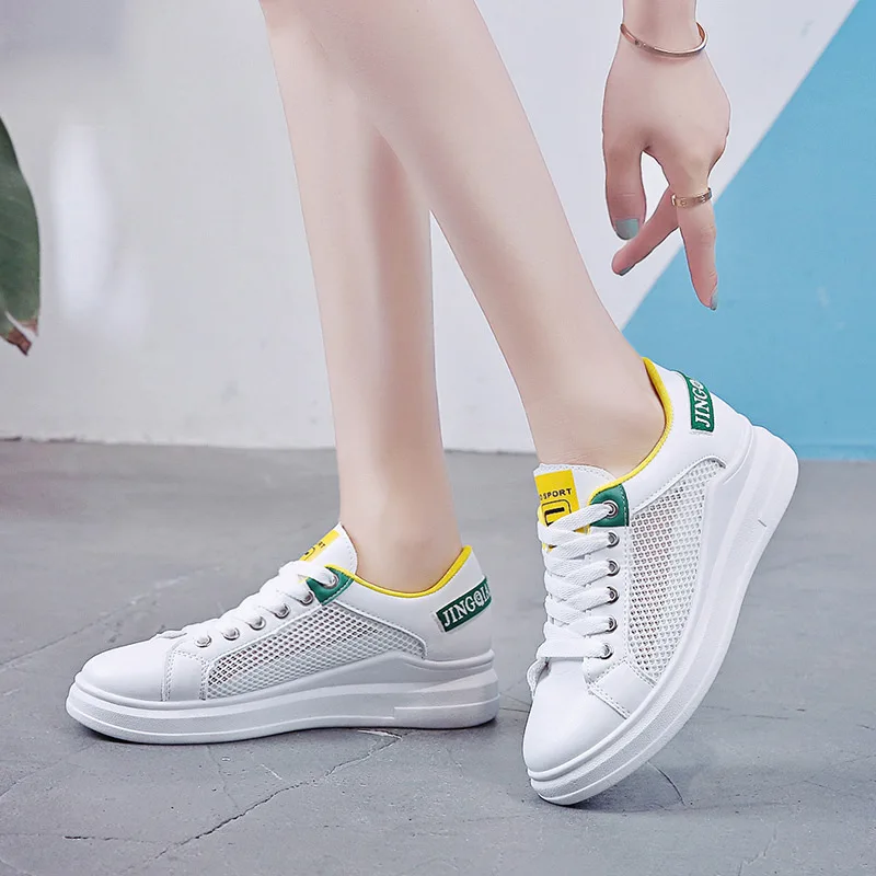 

Sneakers women shoes 2020 fashion breathable Mesh lace-up casual shoes woman sneakers female shoe flats zapatos de mujer NVX194