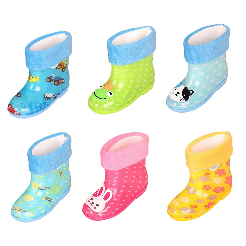 Детские резиновые сапоги с рисунками животных Модная детская обувь принцессы