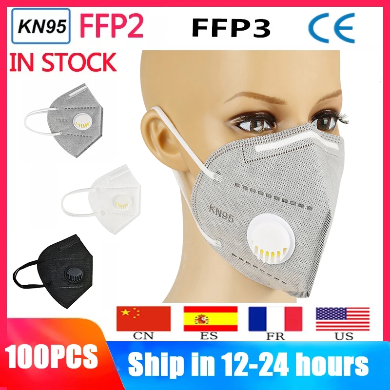 Многоразовые KN95 FFP2 маска с клапаном уход за кожей лица респиратор kn95 ffp2 ffp3 для 6