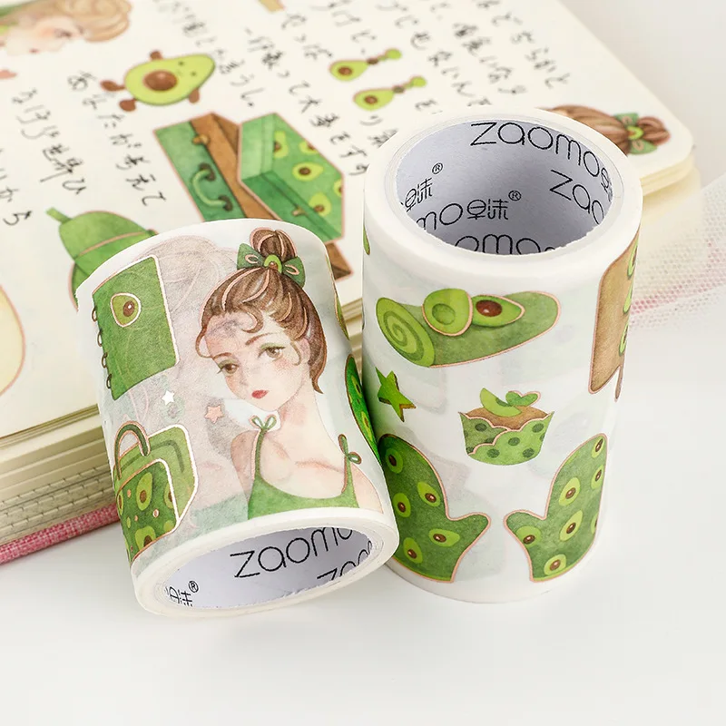 

Fresh Avocado Washi Tape Cute Fruit DIY Decoration Stickers Scrapbooking Diary Adhesive Masking Tape stationery school supply