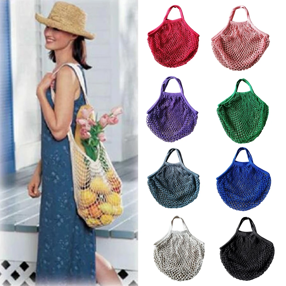 

Mesh Bag String Shopping Bag Reusable Fruit Storage Handbag Totes Women Shopping Net Bag Shopper Bag Cotton Woven