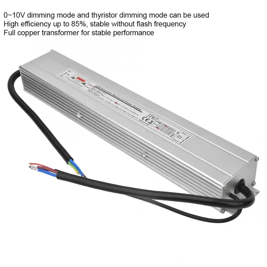HRSW 12V Диммируемый источник питания 2 в 1 LED IP67 водонепроницаемый вход AC170 ~ 260V 50/60Hz