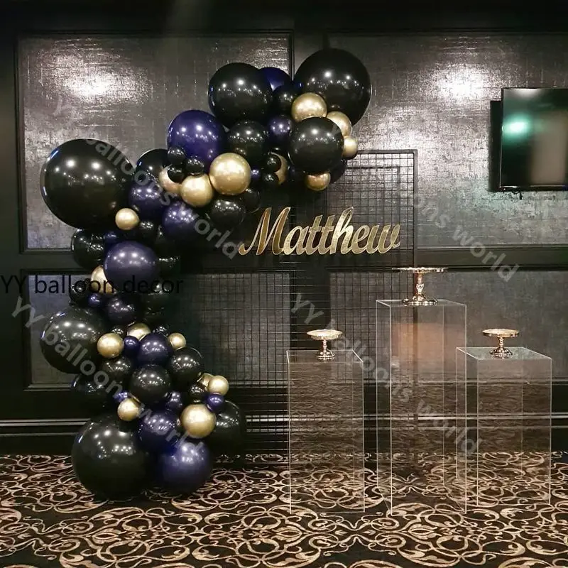 АРКА Свадьба Ребенок душ пастельный черный темно-синий металлический хром