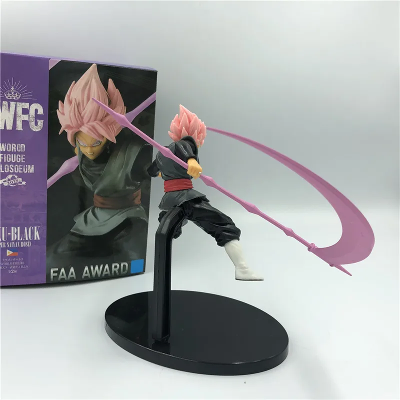 Dragon Ball Z черный Гоку Роза Супер Saiyan серп Бог войны Ver. ПВХ фигурка DBZ Gogeta розовые волосы модель игрушки 18 см