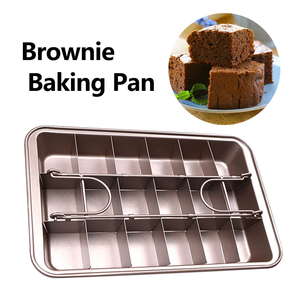 

Professional Bakeware 18 Cavity Baking Tools Easy Cleaning Square Lattice Chocolate Cake Mold Brownie Baking Pan Non-Stick