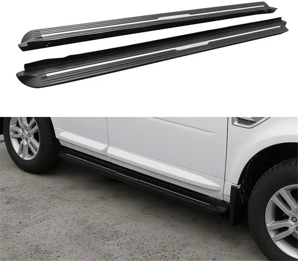 

2 Pieces Fixed Door Running Board Side Step Nerf Bar Pedals Protector Fit for Land Rover- Freelander 2 LR2 2006-2016 - Black