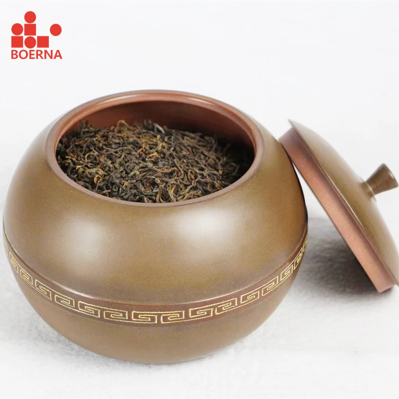 

BOERNA Chinese Ceramic Nixing Tea Jars Tea Caddy Sugar bowl Tea Organizer for Puer Tea Storage Kitchen Storage and Organization