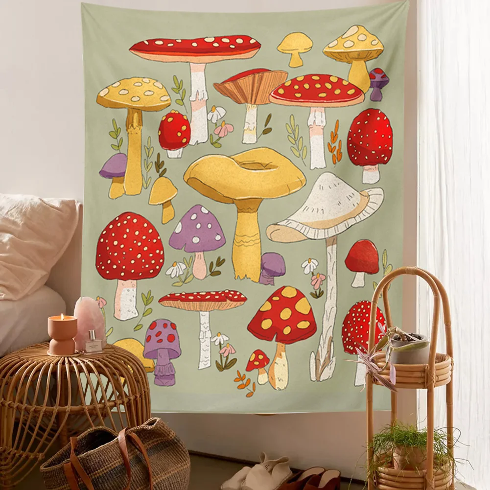 

Нашивка в виде грибов, гобелен, Настенный декор, таблица с идентификацией грибов, рисунок на стену, украшение для комнаты в стиле бохо