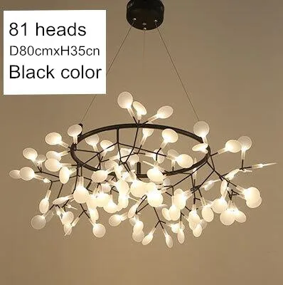 81lightsD80 Black Art Decorate Tree Branch Led Pendant Light Acrylic Leaf Hanging Lamp Lustre For Living Room Art Decor Pendant Lamp 110V/220V - Цвет корпуса: 81lightsD80 Black