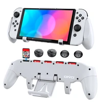 for switch oled grip holder adjustable stand handle asymmetrical controller holder 5 card slots for nintend switch with key cap