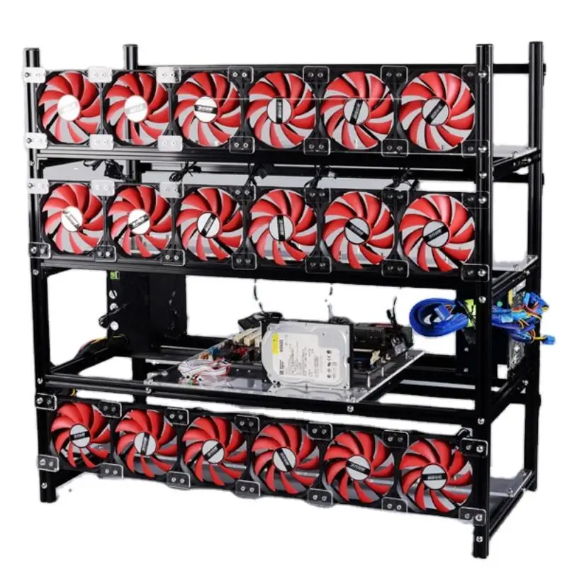 19GPU 19 GPU Штабелируемый алюминиевый эфириум для криптовалютеров чехол компьютера