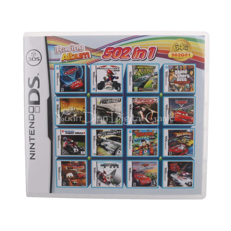 502 в 1 подборка видеоинтерфейса для Nintendo DS 3DS 2DS Super Combo Multi Cart|Запасные части| |