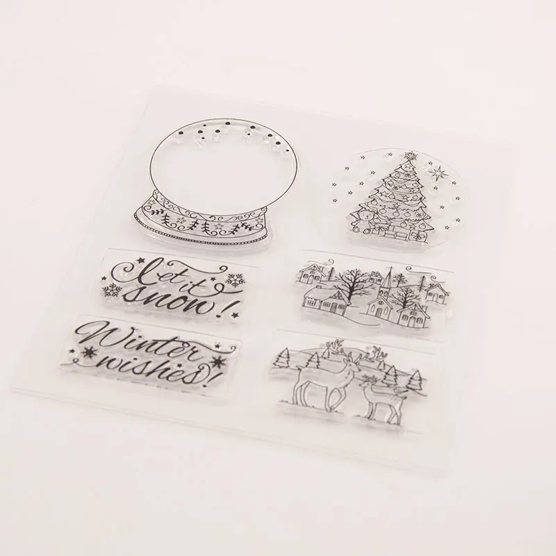 

CLEAR STAMPS for DIY Scrapbooking Crystal ball Christmas Transparent Stamps Card Making Album paper Craft Decoration New Stamps