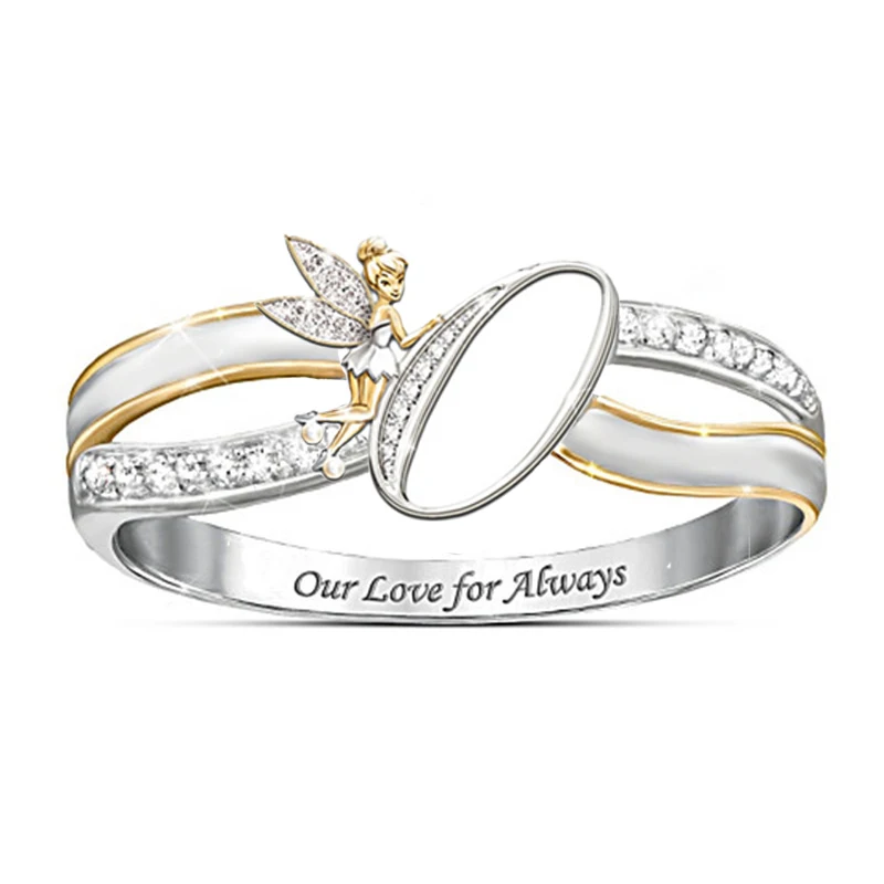 

Romantic and Exquisite Fashion Air Inlaid Zircon Little Fairy Rings Ladies Wedding Engagement Rings Charm Jewelry Gift Wholesale