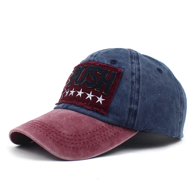 

Ditpossible Letters Star Baseball Caps for Men Women Sports Hats Patchwork Vintage Snapbacks Wash Cotton Cap Adjustable