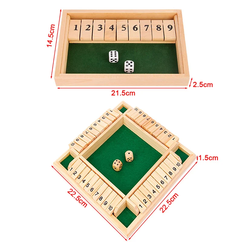 

Wooden Four-Sided Flop Digital Dice Board Game Toy Bar Party Club KTV Props Kids Educational Toys for Children Gifts