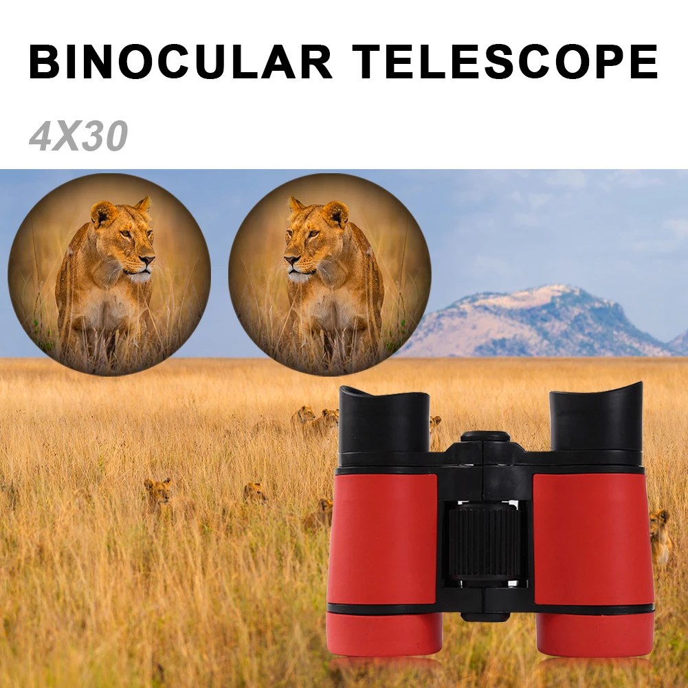 4x30мм Детский бинокль для пляжного путешествия наблюдение за птицами обучающий