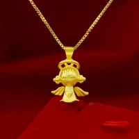 lovely angel pendant necklace 18k gold fashion womens clavicle chain sweet girls gift