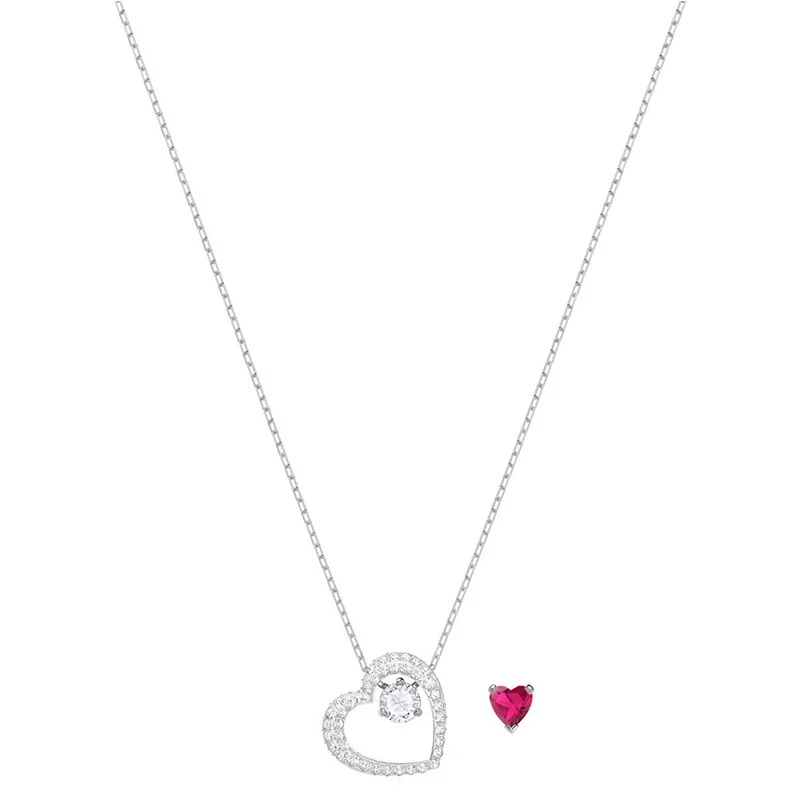 

SWA Fashion Heart and Variable Model New Clavicle Pendant Necklace Elegant Simple Ladies Jewelry Delicate Romantic Gift