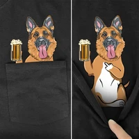 mens t shirt fashion brand summer pocket beerdog printed t shirt mens for women shirts hip hop tops funny cotton tees