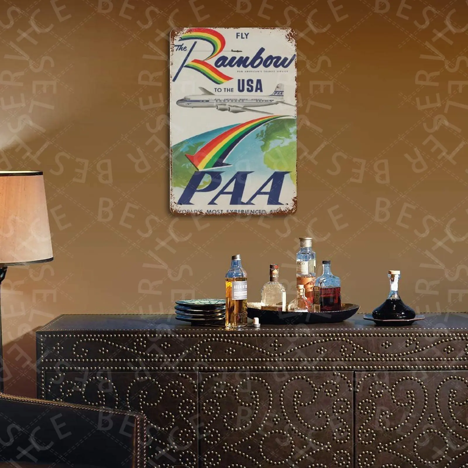 

Classic Airline Travel Poster Metal Sign Vintage Plaque Tin Sign Plate Wall Decor Bar Club Man Cave Art Painting Gift custom