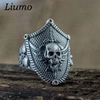 Liumo винтажное мужское байкерское кольцо в стиле панк из сплава с черепом Lr1146