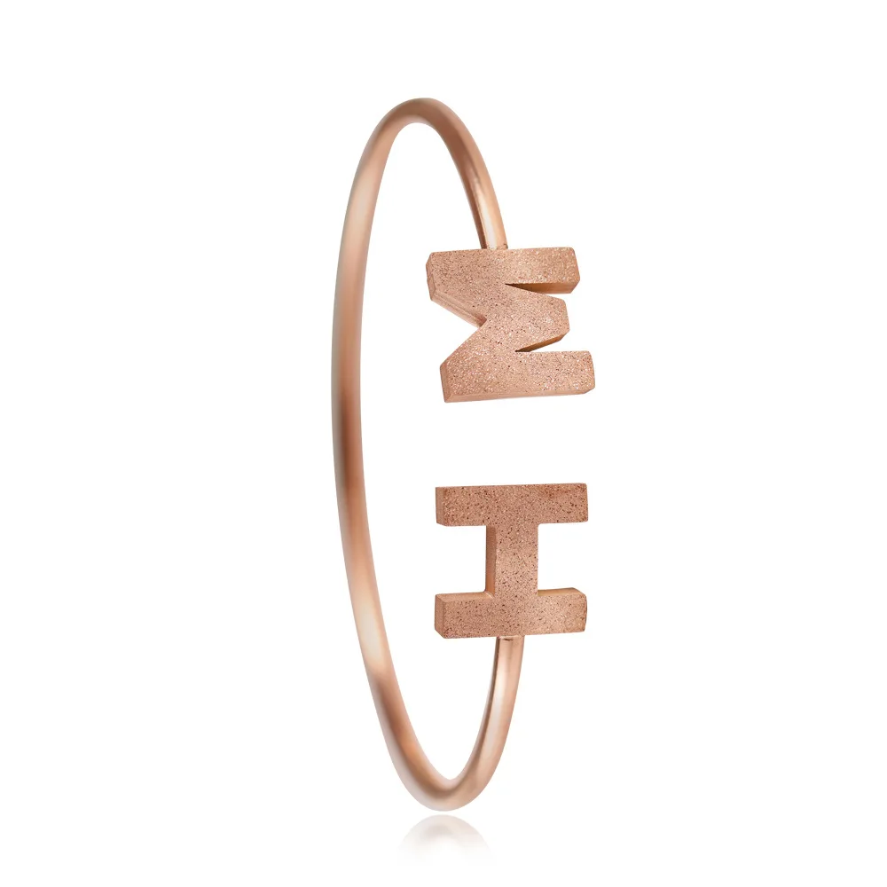 

Anke Store New Fashion Lady bangles Titanium Steel Letter One Size Jewelry Rose Gold Designer Bracelets For Women Luxury Jewelry