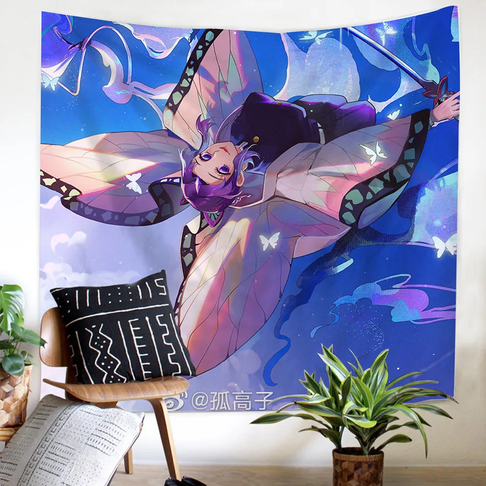 

Demon Slayer swordsman Funny cartoon Blanket Tapestry 3D Printed Tapestrying Rectangular Home Decor Wall Hanging style-3