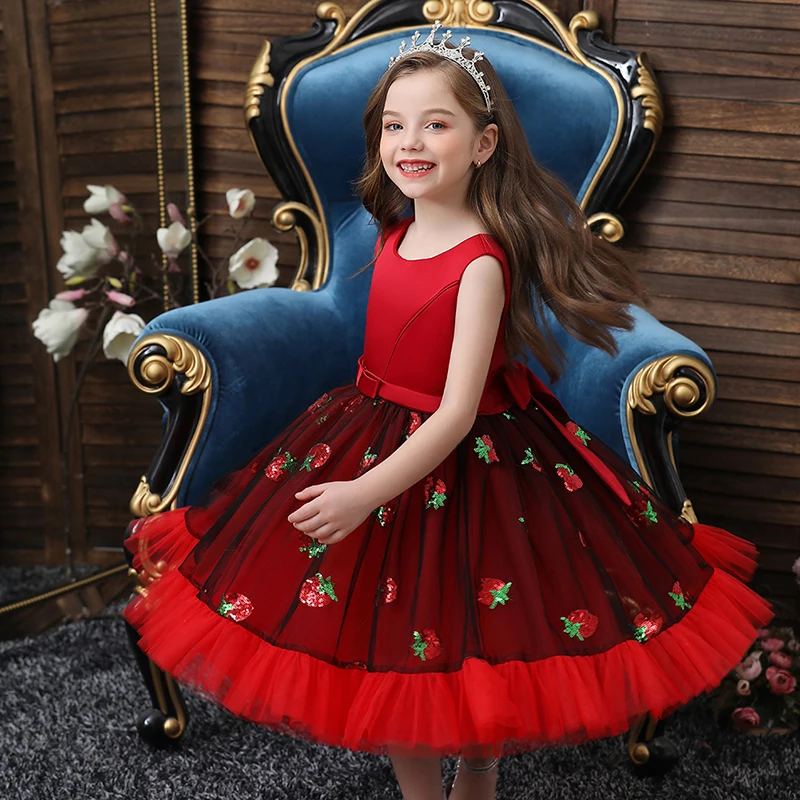 2021 Kids Tutu Birthday Princess Party Dress for Girls Infant Lace Children Bridesmaid Elegant Girl baby Clothes | Детская одежда и