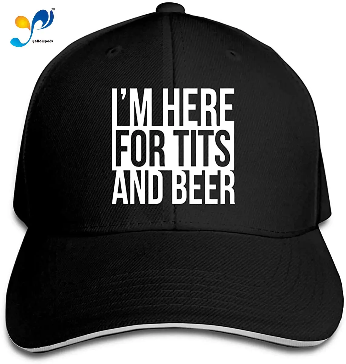 

Classic I'm Here For Tits And Beer Baseball Cap Adjustable Peaked Sandwich Hats