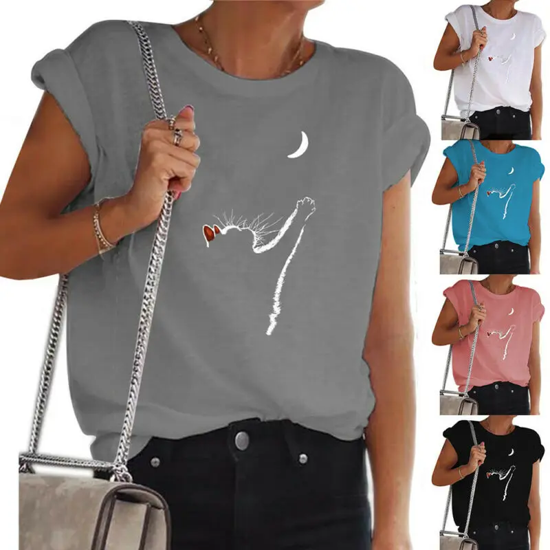 

VICABO T Shirt for Women Summer Women's Clothes Casual Short Sleeves Shirt Crew Neck T Shirt Summer Printed Tee Female Tops