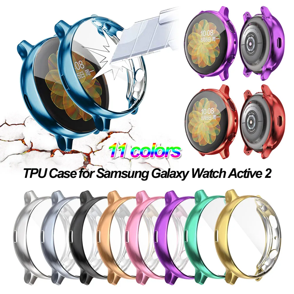 Защитный чехол из ТПУ с гальваническим покрытием для Samsung Galaxy Watch Active 2 40 мм 44