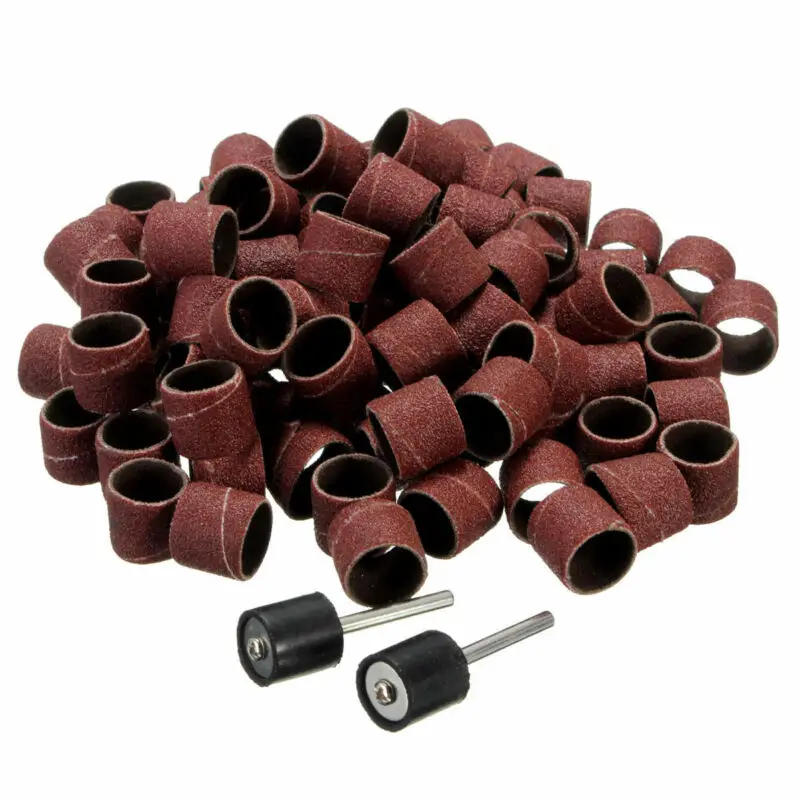 

50pc 1/2" Sanding Bands Kit with 2 Sanding Drum Mandrel Rotary Tools