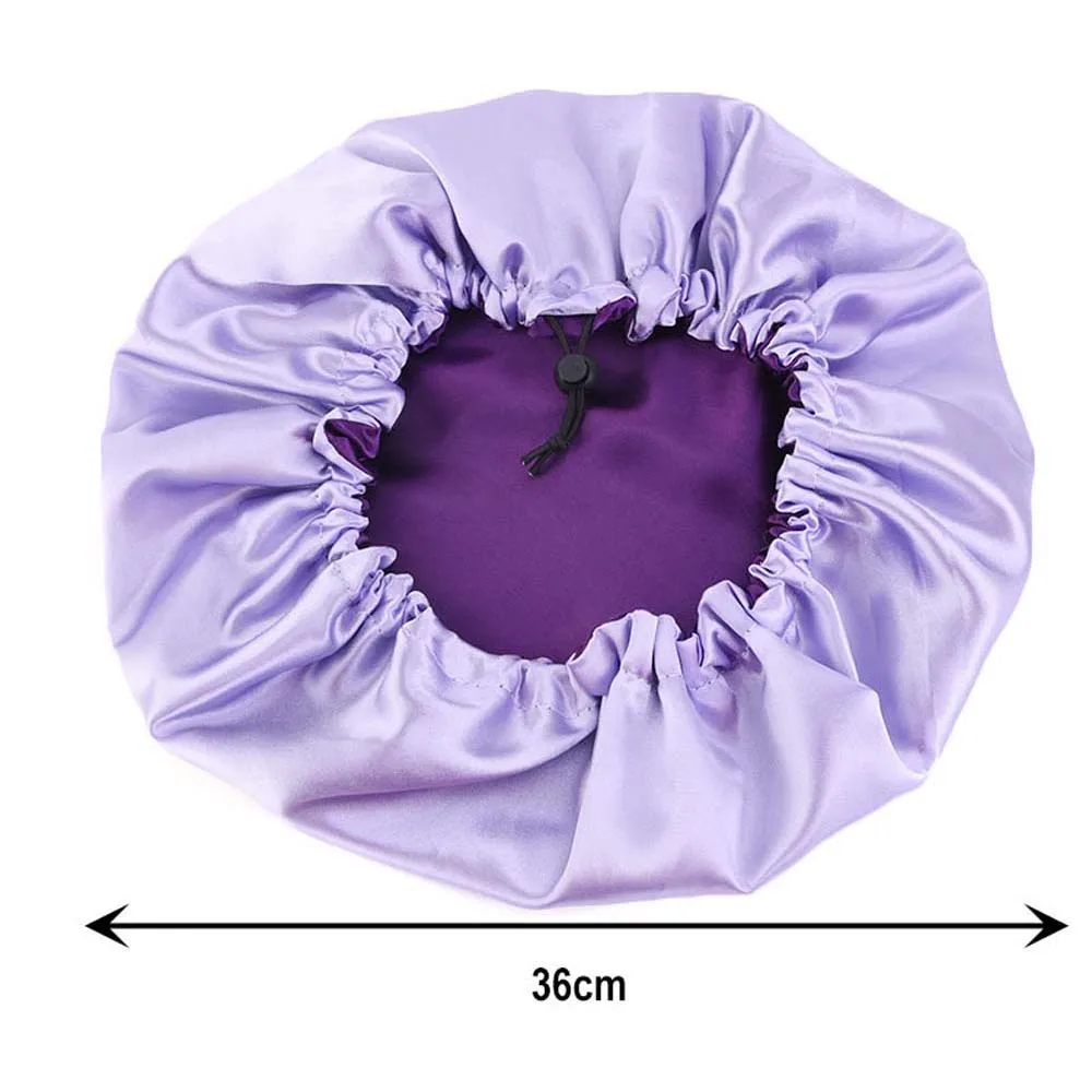 

New Reversible Satin Bonnet Double Layer Adjustable Size Sleep Night Cap Head Cover Bonnet Hat For Curly Springy