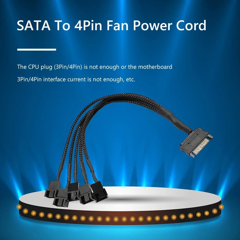 SATA от 1 до 3 4 5 4-контактный Мощность провода 12V PC охлаждающая подставка