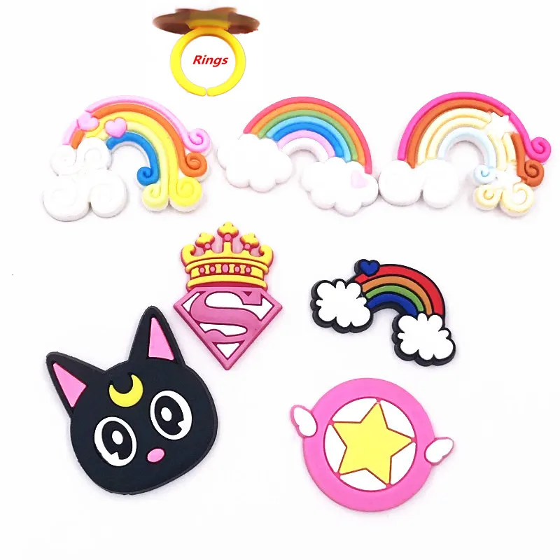 7 шт. оптовая продажа микс милые ювелирные изделия Радуга Луна Кот Сейлор Мун