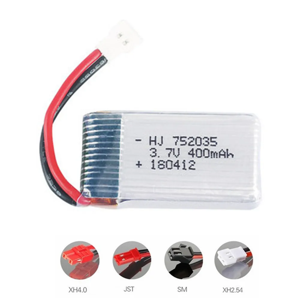 Аккумулятор Lipo 3,7 в 400 мАч 752035 для SYMA X15 X5A-1 X15C X15W H31 X4 H107 KY101 E33C E33 U816A V252 H6C, запасные части для радиоуправляемого дрона