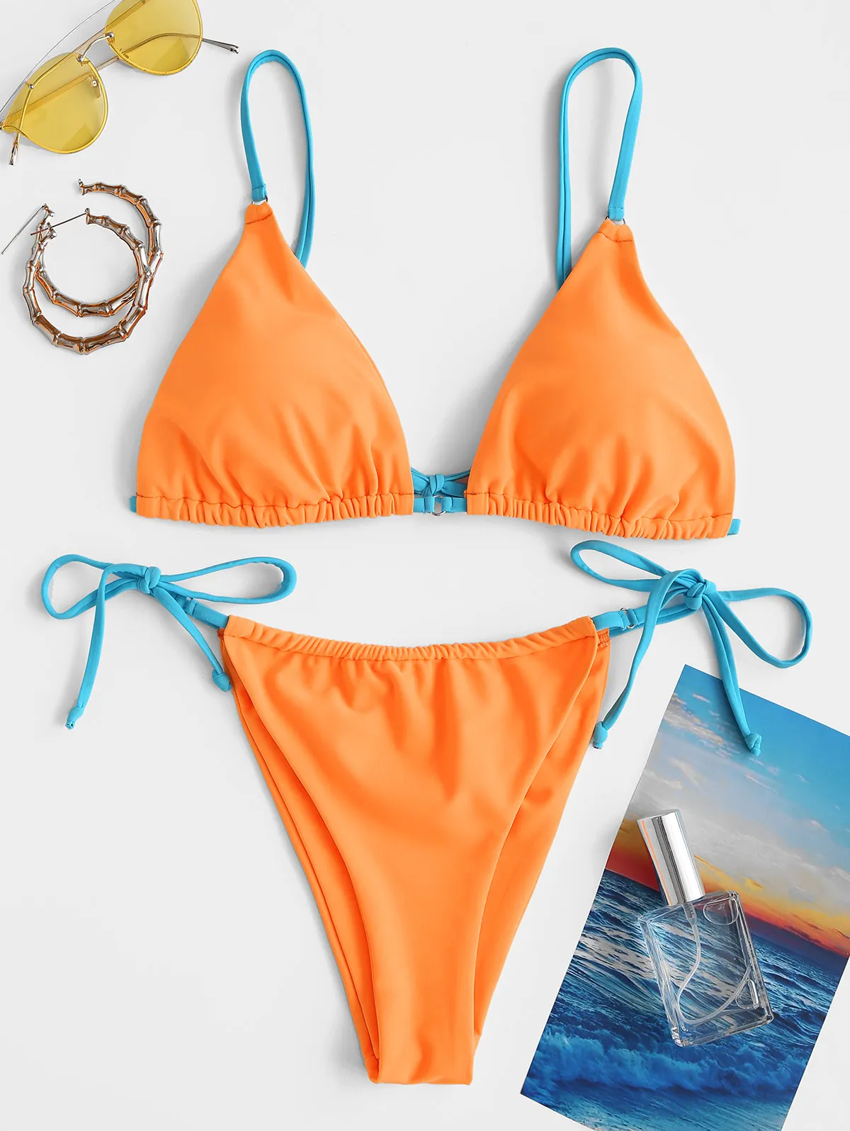 

Bikini Swimsuit Women 2021 New Black White Contrast Color Positional Printing Pattern Blank Bikini Swimsuit Extended Strap