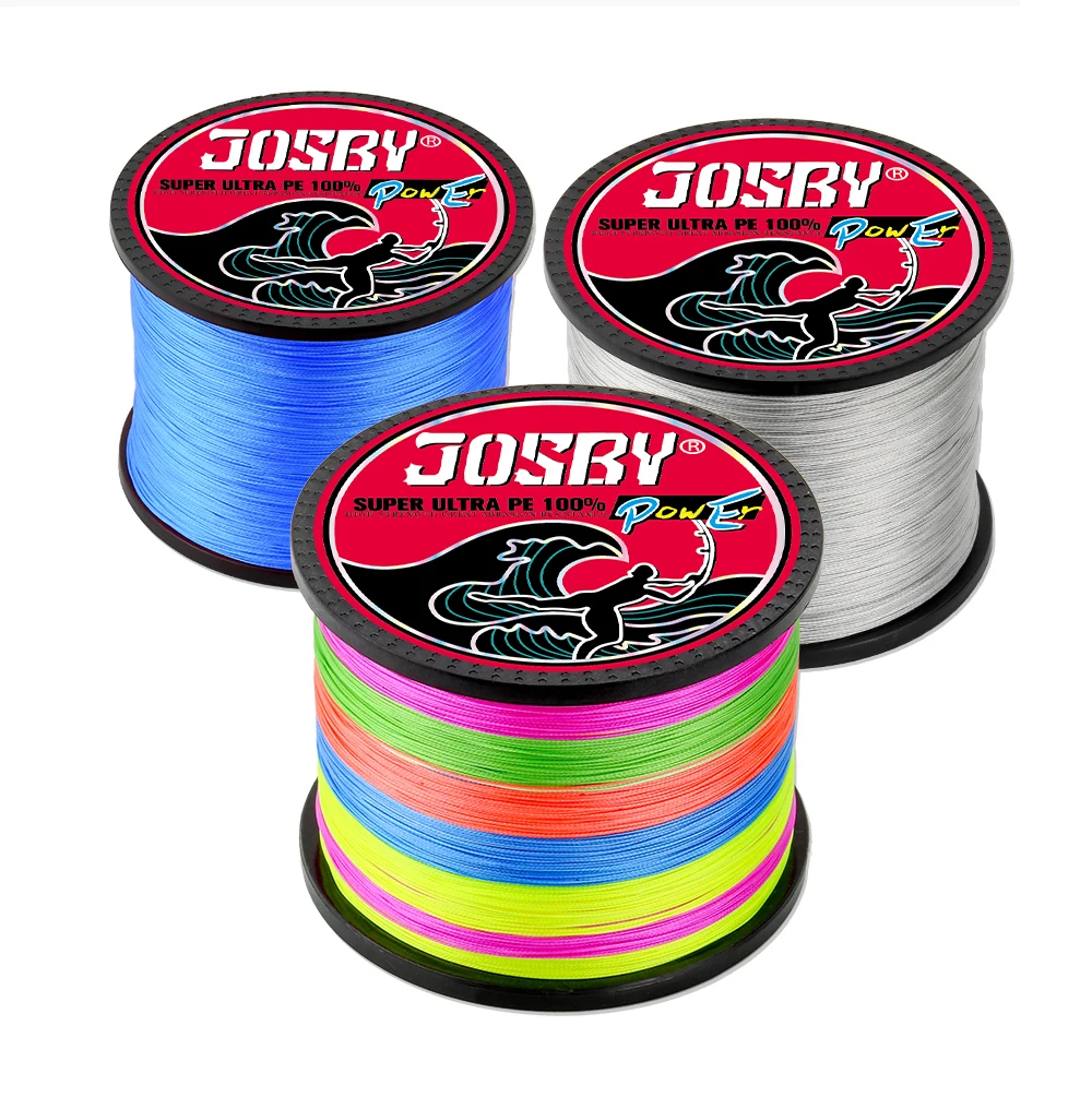 JOSBY 8strands супер прочная плетеная рыболовная леска из ПЭ 300 м 500 1000 провод