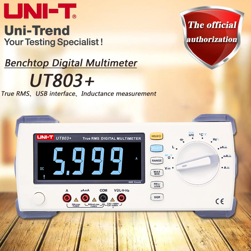 

UNI-T UT803+ True RMS Benchtop Digital Multimeter High-precision automatic range full-range overload protection universal meter